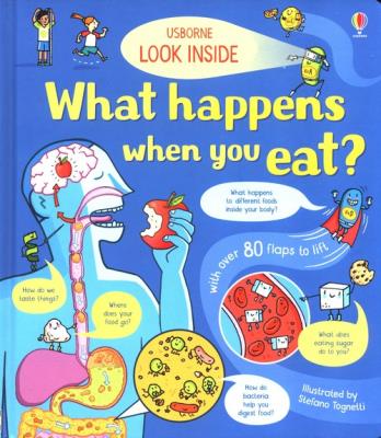 Look Inside What Happens When You Eat. Autor: Emily Bone. SmakLiter.pl Okładka książki Look Inside What Happens When You Eat