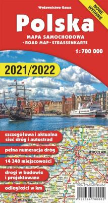 Mapa Polska 700 000 wyd. 4. Autor: Opracowanie zbiorowe. SmakLiter.pl Okładka książki Mapa Polska 700 000 wyd. 4