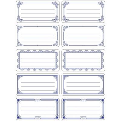 Opakowanie Naklejki etykiety biało niebieskie 240szt