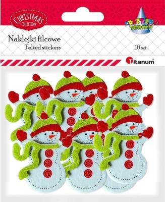 Opakowanie Naklejki filcowe 3D bałwanki 10szt