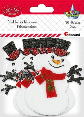 Opakowanie Naklejki filcowe 3D bałwanki 6szt