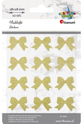 Opakowanie Naklejki kokardy brokatowe złote 12szt.TZ-641