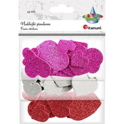 Opakowanie Naklejki piankowe serca mix 45szt