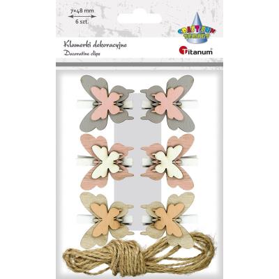 Opakowanie Ozdoba drewniana Klamerki motyle 6szt