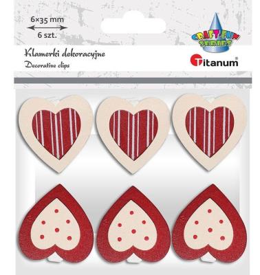Opakowanie Ozdoba drewniana Klamerki serca 6szt