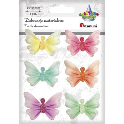 Opakowanie Ozdoba materiałowa Motyle Pastel mix 6szt