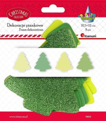 Opakowanie Piankowe choinki 106x119mm zielone mix 8szt.