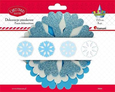 Opakowanie Piankowe płatki śniegu 13,5cm mix 8szt.