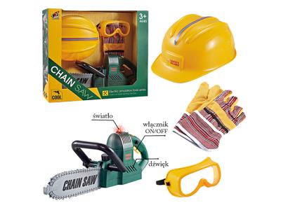 Opakowanie Piła z kaskem, goglami i rękawicami