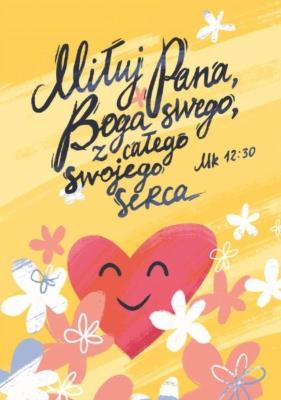 Okładka książki Pocztówka z kolorowanką - Miłuj Pana Boga swego