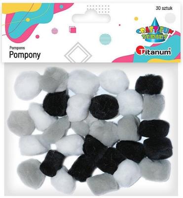 Okładka książki Pompony akrylowe 25mm szare 30szt.
