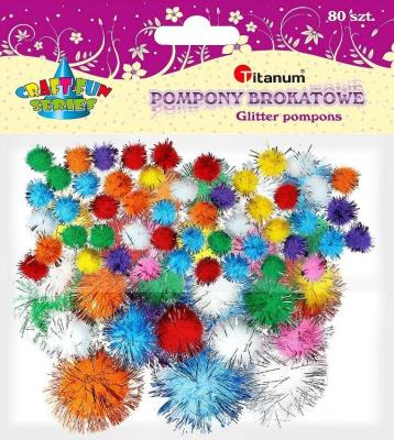 Opakowanie Pompony brokatowe mix 80szt.