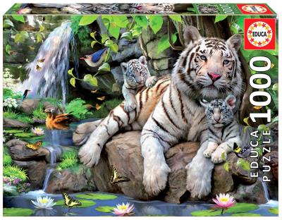 Puzzle 1000 Białe tygrysy bengalskie G3. Wydawca: Educa. SmakLiter.pl Opakowanie Puzzle 1000 Białe tygrysy bengalskie G3