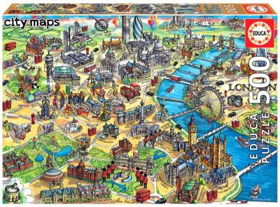 Puzzle 500 Mapa Londynu G3. Wydawca: Educa. SmakLiter.pl Opakowanie Puzzle 500 Mapa Londynu G3
