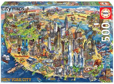 Puzzle 500 Mapa Nowego Jorku G3. Wydawca: Educa. SmakLiter.pl Opakowanie Puzzle 500 Mapa Nowego Jorku G3