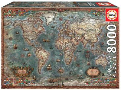 Puzzle 8000 Mapa historyczna świata G3. Wydawca: Educa. SmakLiter.pl Opakowanie Puzzle 8000 Mapa historyczna świata G3