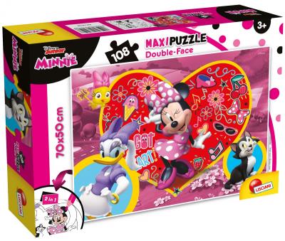 Puzzle dwustronne maxi Myszka Minnie 108. Wydawca: Lisciani. SmakLiter.pl Opakowanie Puzzle dwustronne maxi Myszka Minnie 108