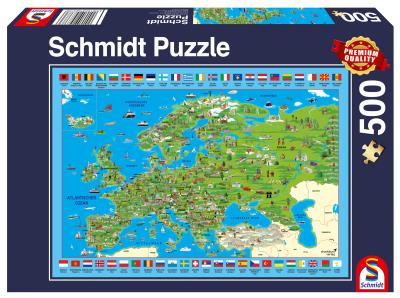 Puzzle PQ 500 Odkrywanie Europy G3. Wydawca: Schmidt. SmakLiter.pl Opakowanie Puzzle PQ 500 Odkrywanie Europy G3