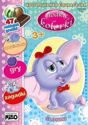 Słoniki. Słodkie kolorki. Autor: Kopeć Krzysztof. SmakLiter.pl Okładka książki Słoniki. Słodkie kolorki