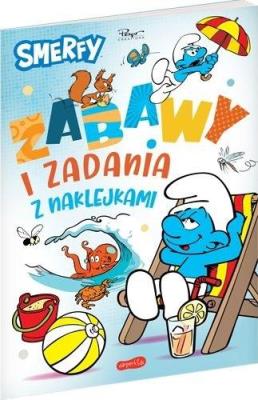 Smerfy. Zabawy i zadania z naklejkami. Autor: Marta Stochmiałek. SmakLiter.pl Okładka książki Smerfy. Zabawy i zadania z naklejkami