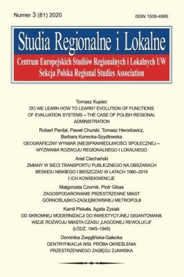 Opakowanie Studia Regionalne i Lokalne 2020/3 (81)