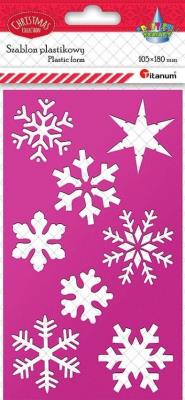 Opakowanie Szablon plastikowy 105 x180mm płatki śniegu