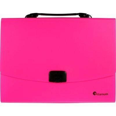 Opakowanie Teczka A4 z rączką 12 przegródek fluo różowa