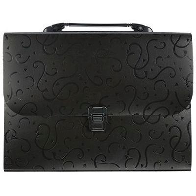 Opakowanie Teczka A4 z rączką 12 przegródek wzory czarna