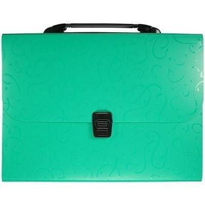 Opakowanie Teczka A4 z rączką 12 przegródek wzory zielona