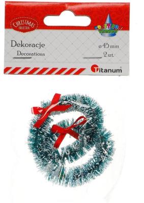 Opakowanie Wianek plastikowy 45mm zielony z kokardką 2szt.