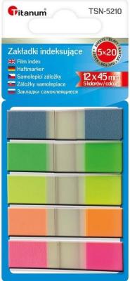 Opakowanie Zakładki indeksujące fluo 12x45mm 5x20 kartek