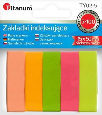 Opakowanie Zakładki indeksujące fluo 15x50mm 5x100 kartek
