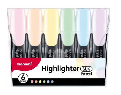 Opakowanie Zakreślacz 604 komplet 6szt Pastel MONAMI