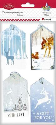 Opakowanie Zawieszki prezentowe Boże Narodzenie zima 20szt.