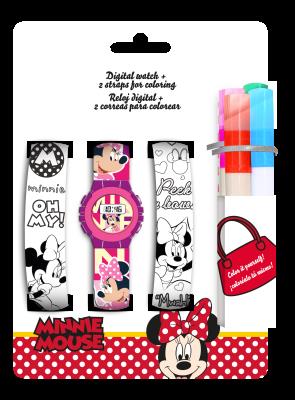 Zegarek cyfrowy + dwa paski do kolorowania Myszka Minnie WD20327. Wydawca: Kids Euroswan. SmakLiter.pl Opakowanie Zegarek cyfrowy + dwa paski do kolorowania Myszka Minnie WD20327