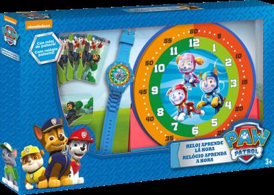 Opakowanie Zegarek + karty do gry Psi Patrol PW16477 nauka czytania
