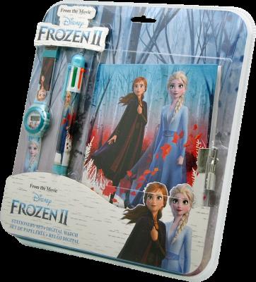 Opakowanie Zegarkiem cyfrowy + długopis + pamiętnikiem Frozen WD20749
