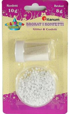 Opakowanie Zestaw brokat + konfetti biały