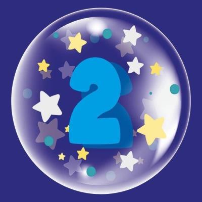 Opakowanie Balon 45cm dla chłopca cyfra 2 TUBAN