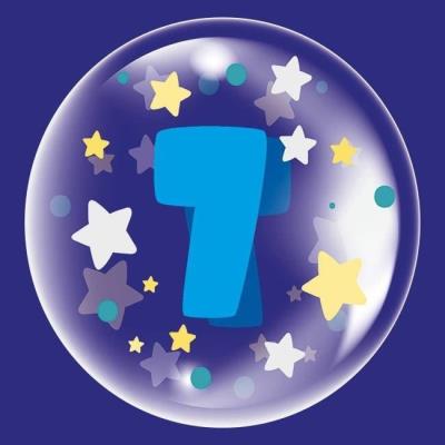 Opakowanie Balon 45cm dla chłopca cyfra 7 TUBAN