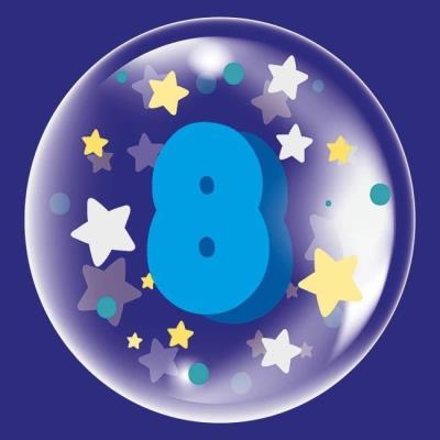 Opakowanie Balon 45cm dla chłopca cyfra 8 TUBAN
