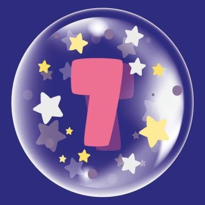 Opakowanie Balon 45cm dla dziewczynki cyfra 7 TUBAN