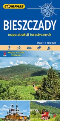 Bieszczady mapa atrakcji turystycznych. Autor:   Praca zbiorowa. SmakLiter.pl Okładka książki Bieszczady mapa atrakcji turystycznych