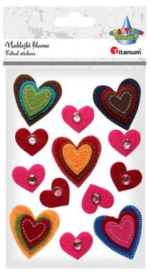 Opakowanie Dodatek dekoracyjny Craft-fun naklejka filc Serca (113-0045)