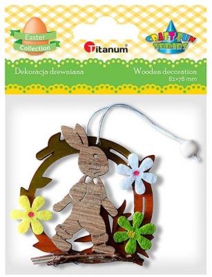 Opakowanie Drewniana zawieszka królik 82x78mm