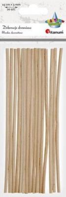 Opakowanie Drewniane patyczki okrągłe dekoracje 3x150mm 20szt