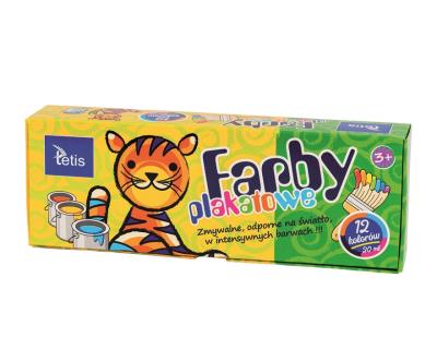 Opakowanie Farby plakatowe 12 kol. 20ml. .