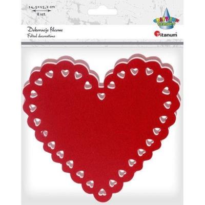 Opakowanie Filcowe serca 155x145mm mix 8szt