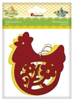 Opakowanie Filcowe zawieszki kury ażurowe mix 3szt