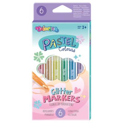 Opakowanie Flamastry Colorino Kids brokatowe pastel 6 kolorów
